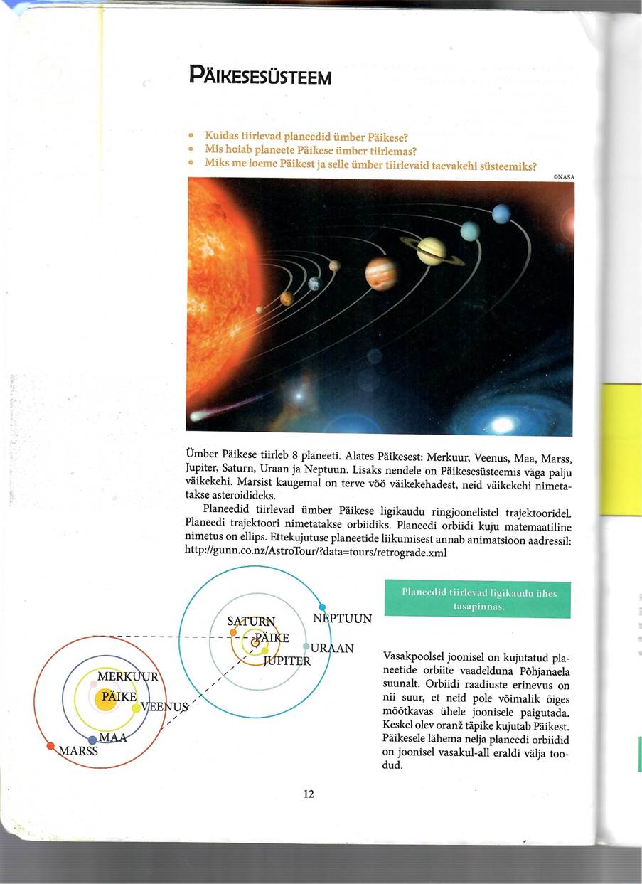 A page of a book with planets and stars

Description automatically generated